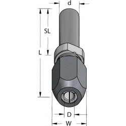 Удлинитель с цанговым патроном D3,17(1/8')d6 L57 TX03203