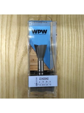 Фреза під «ластівчин хвіст» α14° D25,4 В25 d12 Z142542