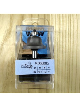 Фреза профільна кальовочна, нижній підшипник D35 R6,3 В19 d8 RD06005