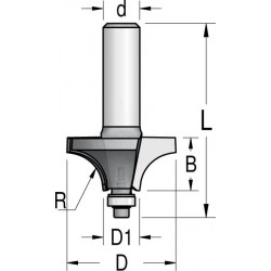 Фреза радиусна зі зменшеним підшипником R12,7 D38,1 d12 RP12002