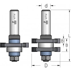 Фреза соединения шип-паз, требующая разборки-сборки D41 d12 RG60002