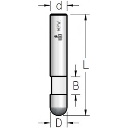 Фреза для триммера цельнотвердосплавная D6 В6 d6 Z1 SCF1633