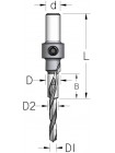 Конфирматное сверло с цилиндрическим хвостовиком D₁3,5 D₂5 D8 В15 ACD0507D