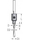 Конфирматное сверло - зенковка на ступенчатом сверле HSS D₁5 D₂7 D10 B5÷25 ACD0700D