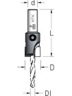 Зенківка пряма зі свердлом з плавною спіраллю HSS D₁3,2 D9,5 AC43205D