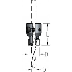 Зенковка прямая сборная для монтажа на корпусе сверла HSS D₁3÷7.2 D11.5÷15.5 AC4M370D