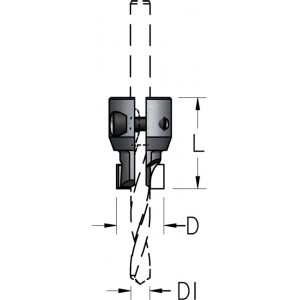 Зенківка пряма збірна для монтажу на корпусі свердла HSS D₁6÷10 D21÷25 AC4M610D