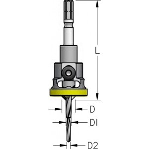 Зенківка з хвостовиком CENTROTEK та полімерним обмежувачем D₁4 D9,5 AFP4004M